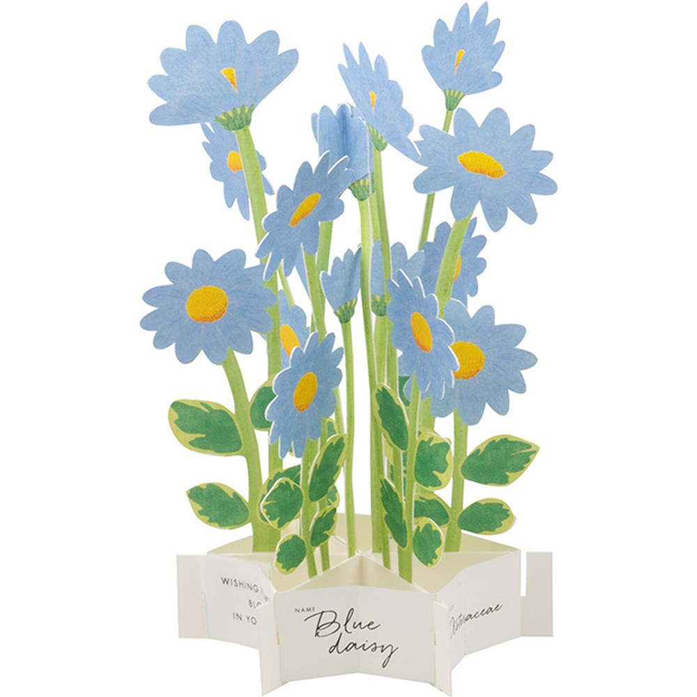 Blue Daisy Flower Blooming Pop-Up Greeting Card*