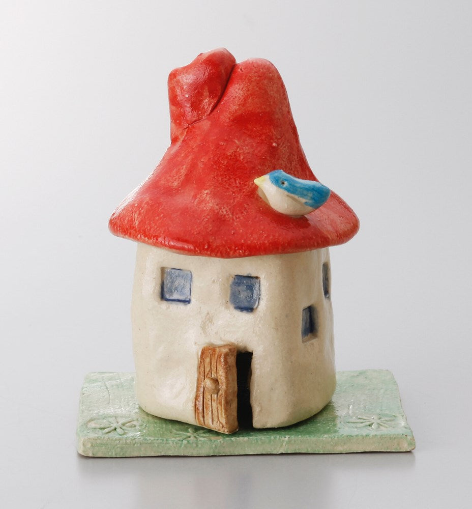House with Chimney Incense Holder - Red