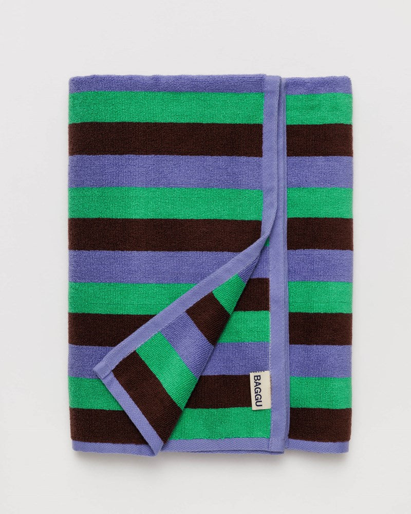 Bath Towel - Mint 90s Stripe