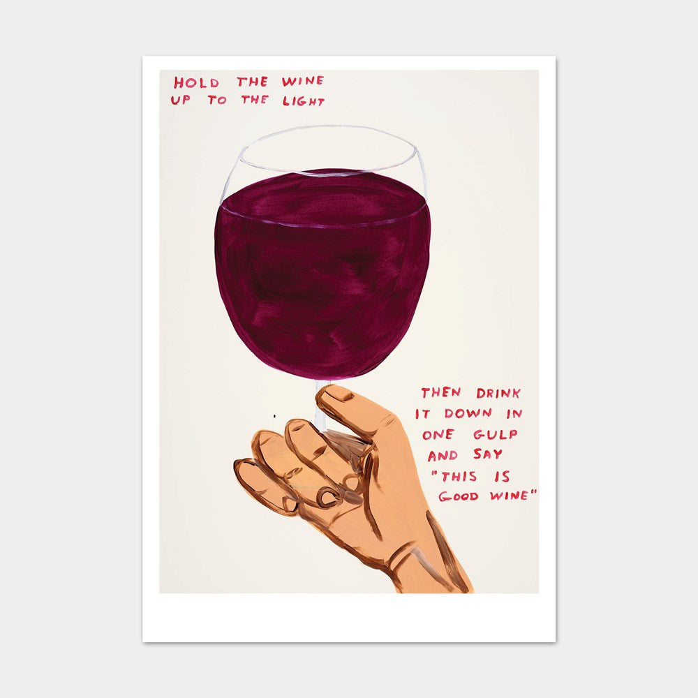 Hold The Wine Postcard (14.8 x 21cm) x David Shrigley