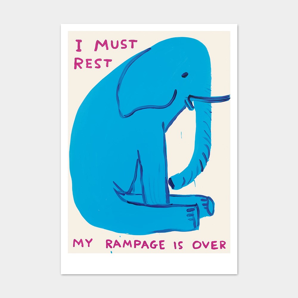 I Must Rest Elephant Postcard (14.8 x 21cm) x David Shrigley