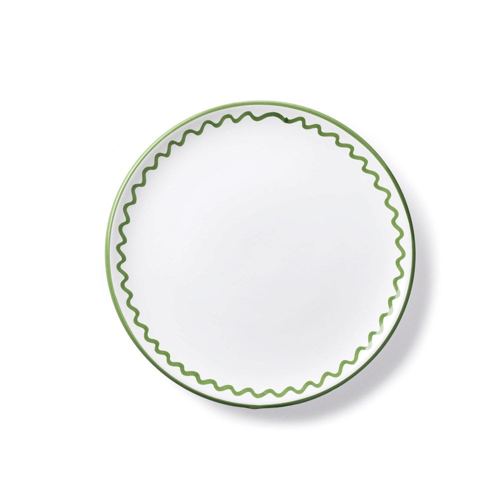 Zigzag Lunch Plate (21cm) - Olive Green