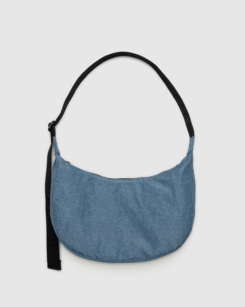 Medium Nylon Crescent Bag - Digital Denim