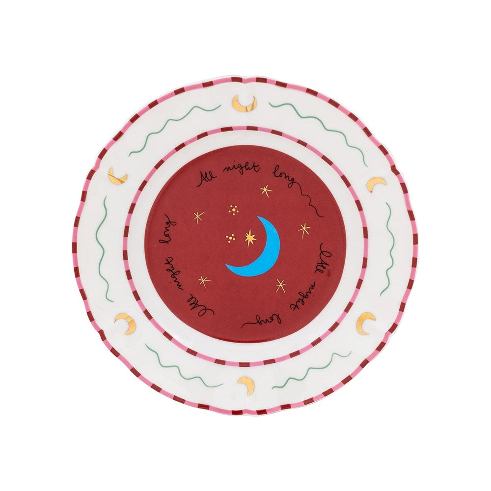 Bitossi x Pangea - 'All Night Long' Moon Plate (20.5cm)
