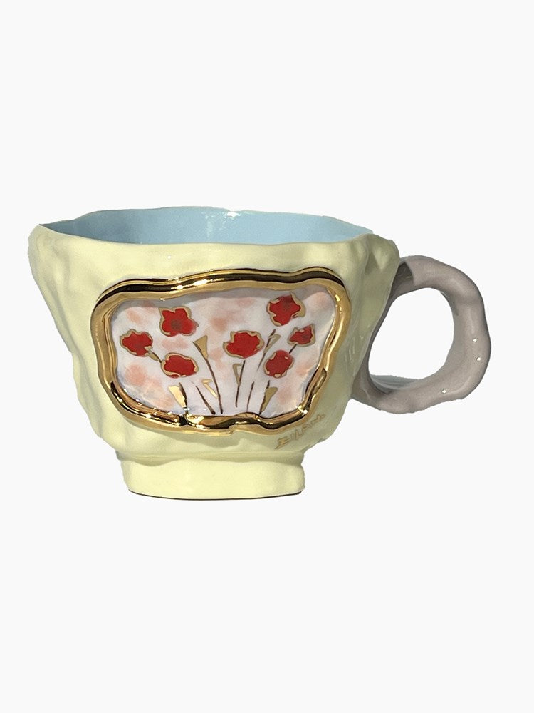 Zilan Mug #1013 - Cream Poppy Field