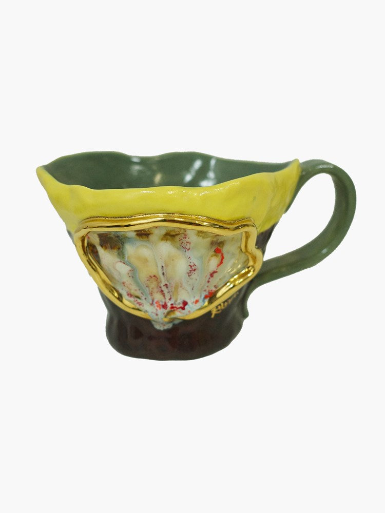 Zilan Mug #920 - Yellow & Brown Abstract