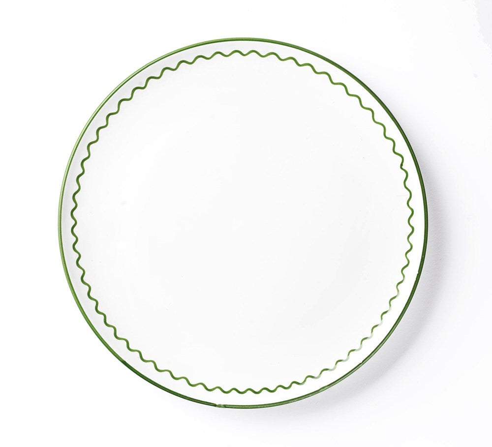 Zigzag Dinner Plate (25cm) - Olive Green