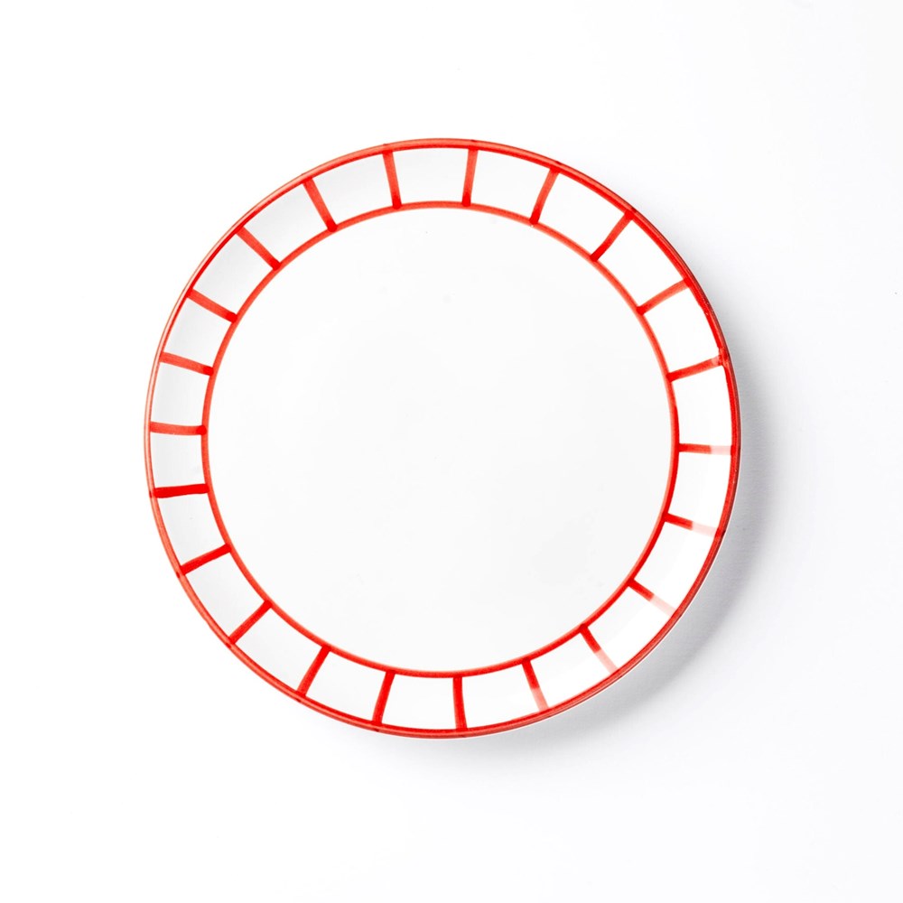 Fence Lunch Plate (21cm) - Lobster Red