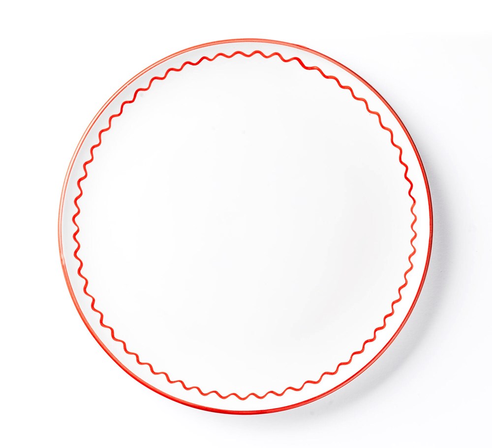 Zigzag Dinner Plate (25cm) - Lobster Red