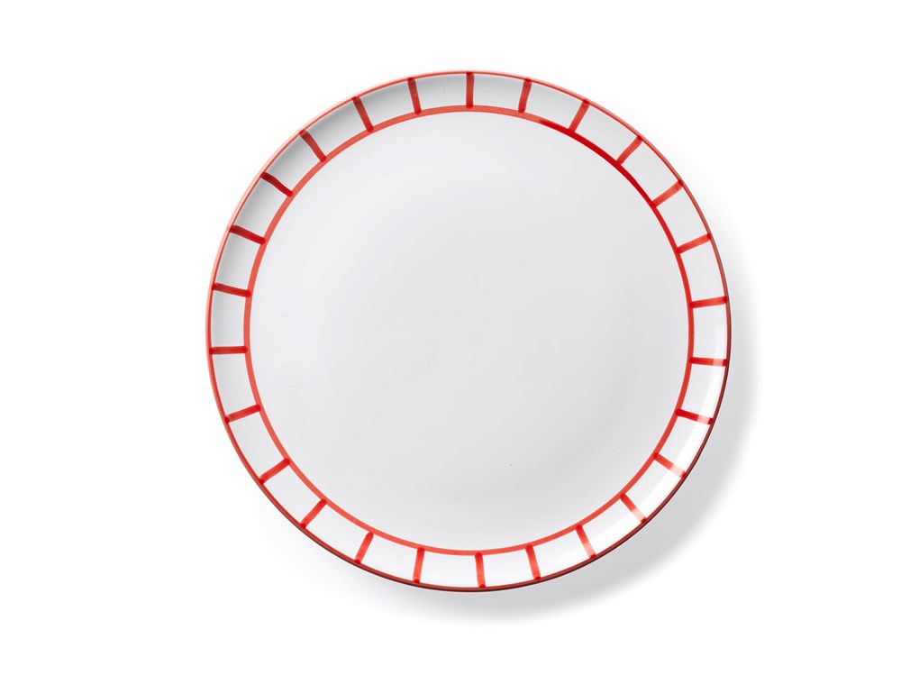 Fence Dinner Plate (25cm) - Lobster Red