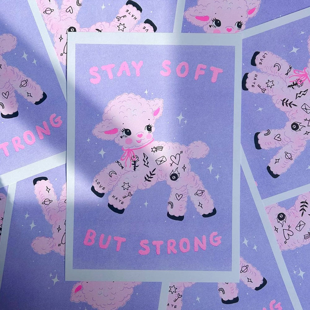 Soft But Strong by Amy Hastings - Risograph Print (A4)