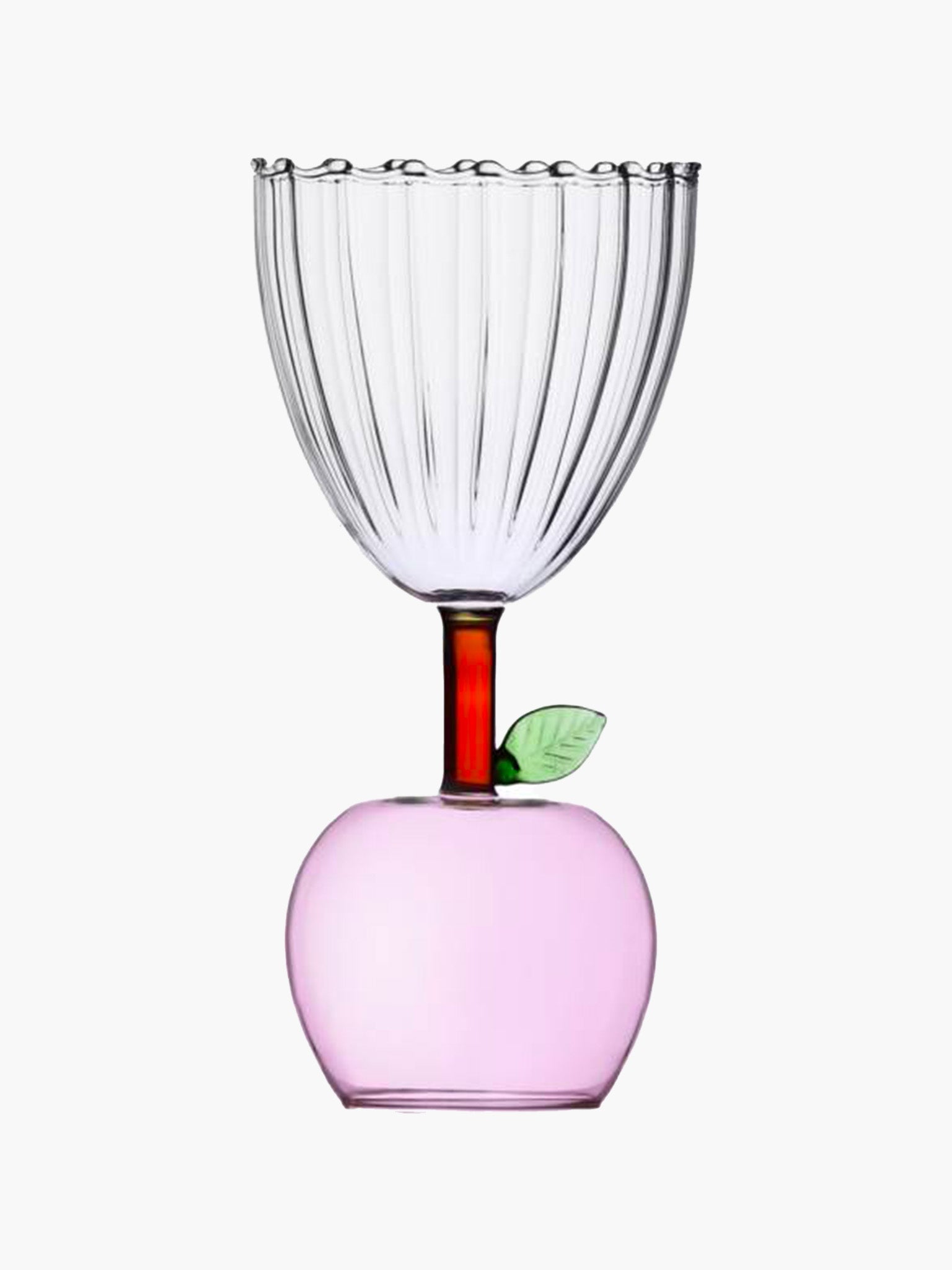 Apple Wine Glass - Pink