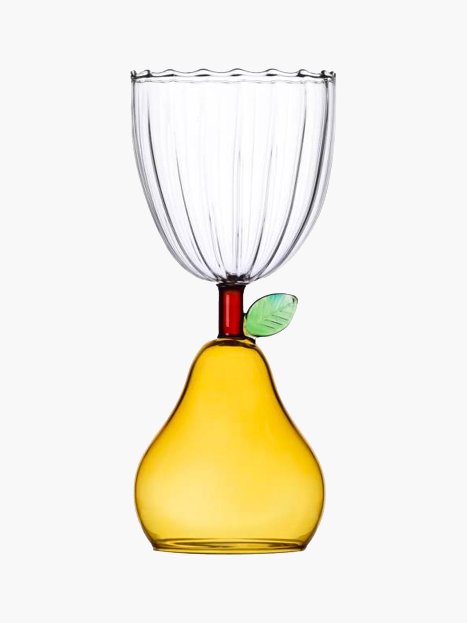 Pear Wine Glass - Yellow