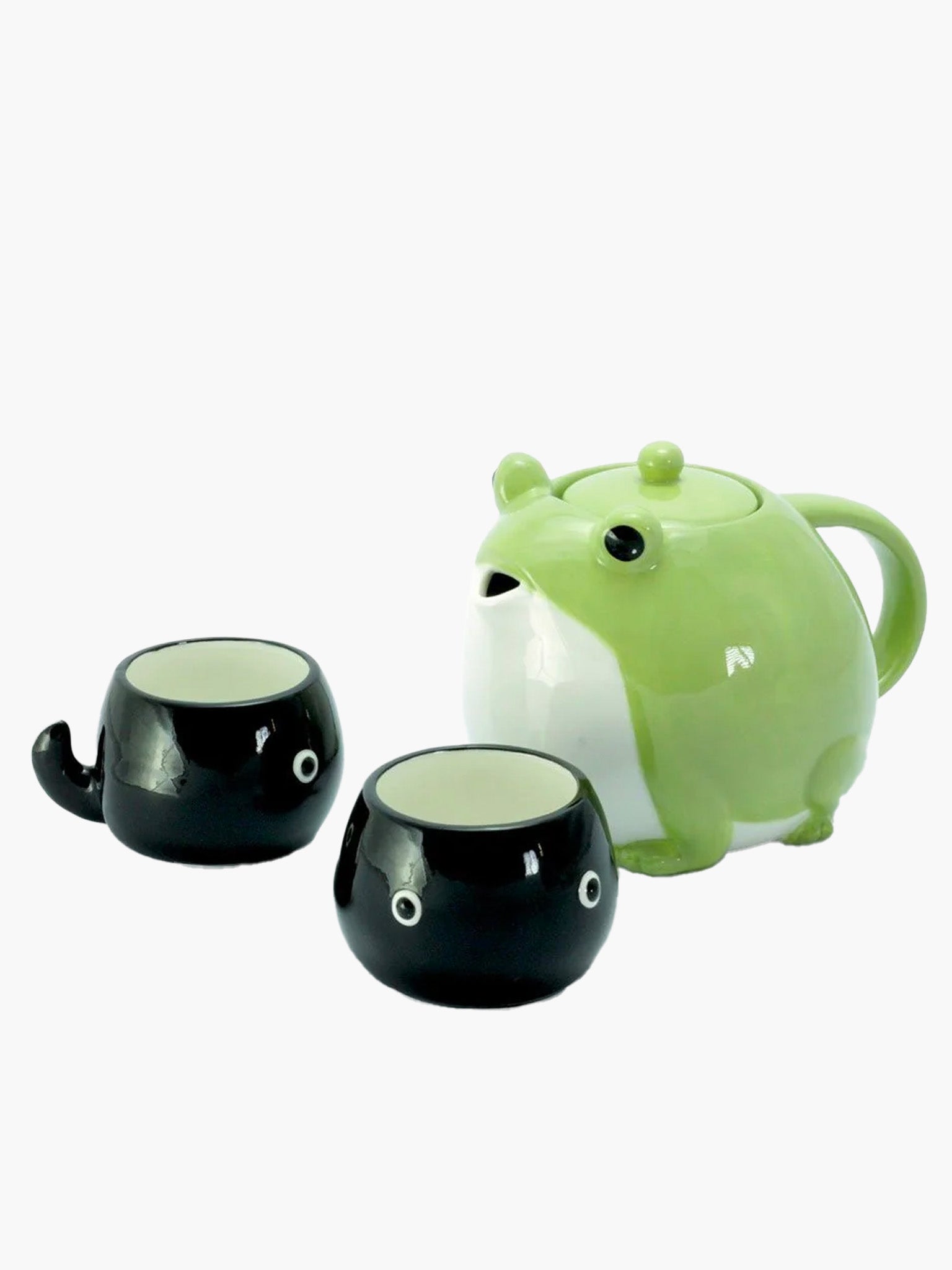 Ceramic Tea Pot and Cups Set Frog Family San Art Tea set Tablewate