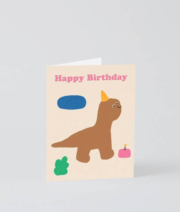 Happy Birthday Dino Kids Card x María Ramos
