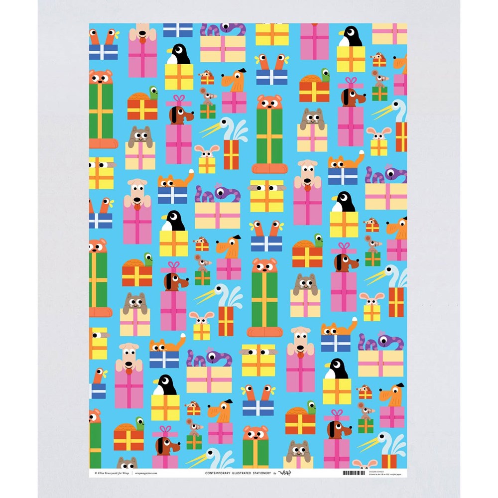 Birthday Animals Wrapping Paper Sheet
