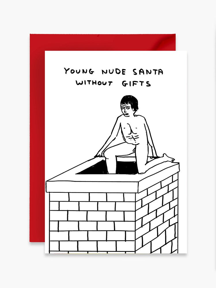 Young Nude Santa Christmas Card x David Shrigley