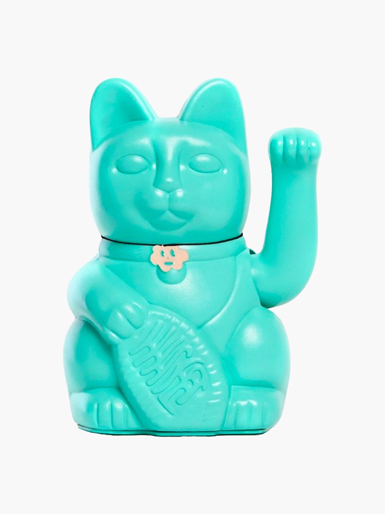 Lucky Cat Maneki-neko - Turquoise Aqua