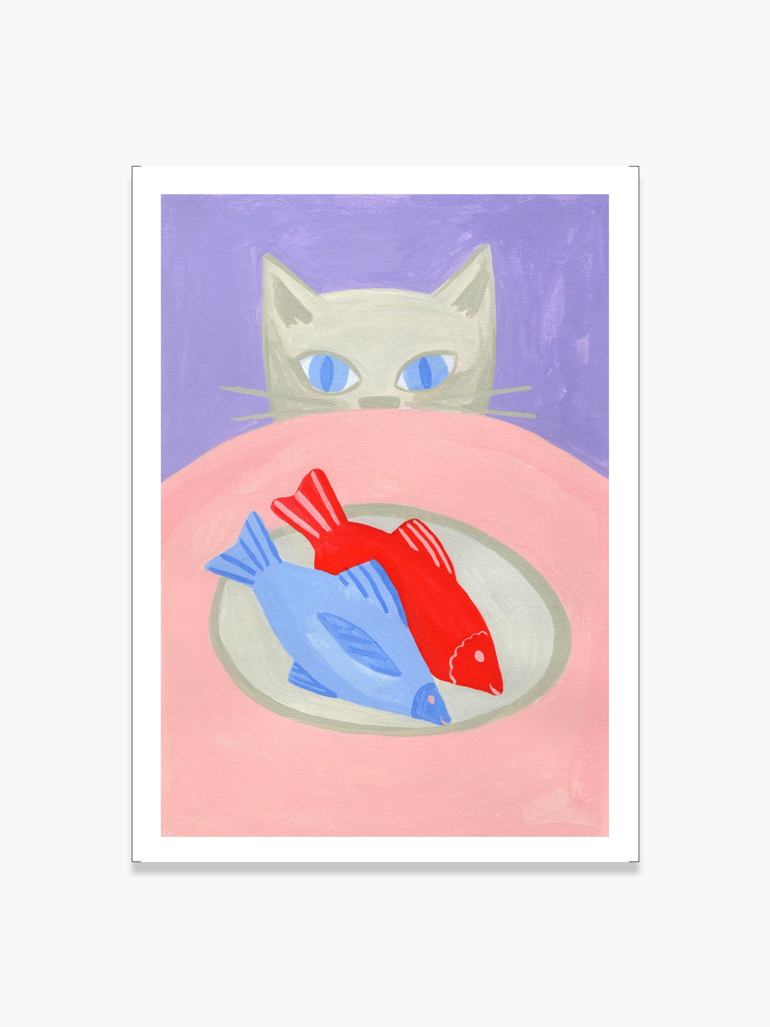 Cat Likes Fish Print (A3)