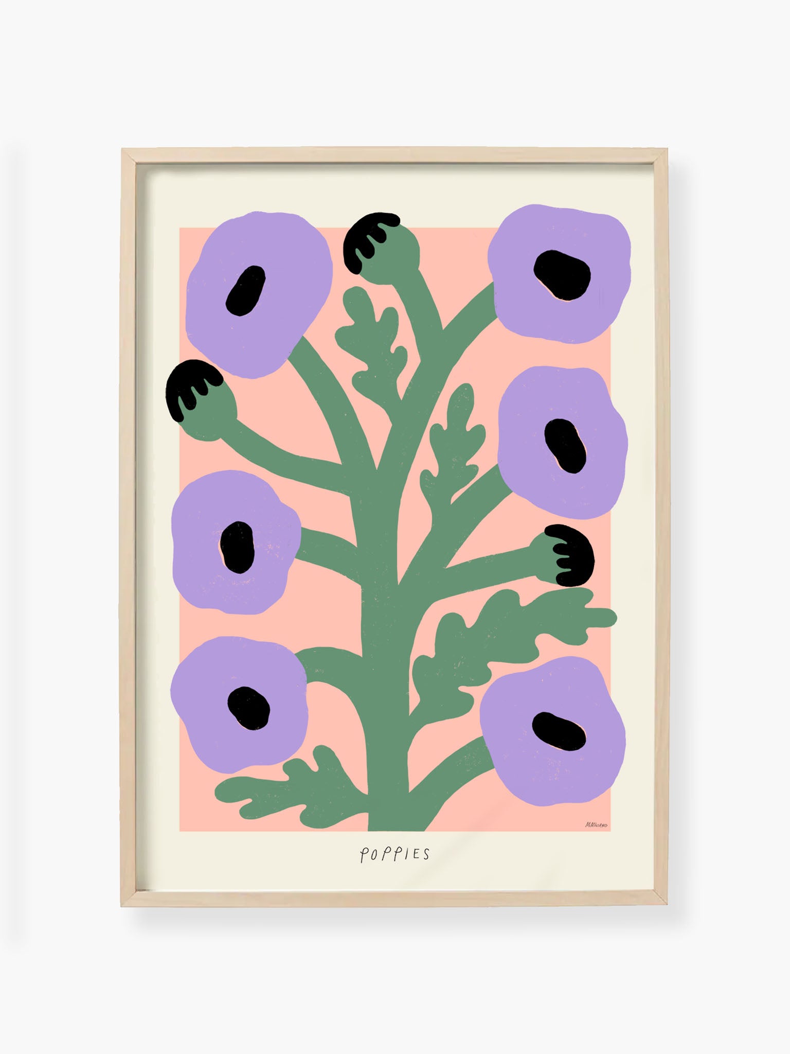 Purple Poppies by Madelen Möllard (50x70cm)
