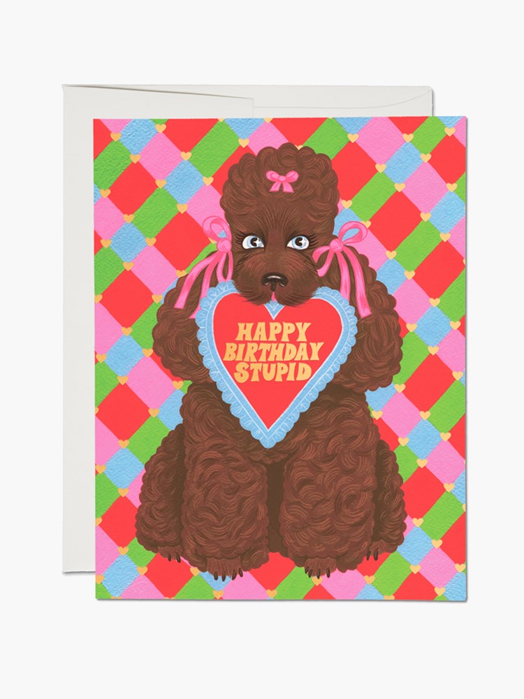 Happy Birthday Stupid Poodle Card