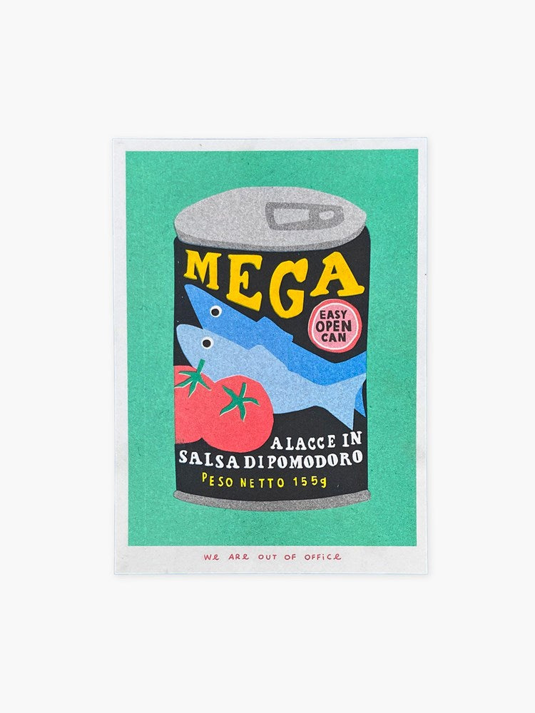 Mega Sardines Can Risograph Print (13x18cm) Hands
