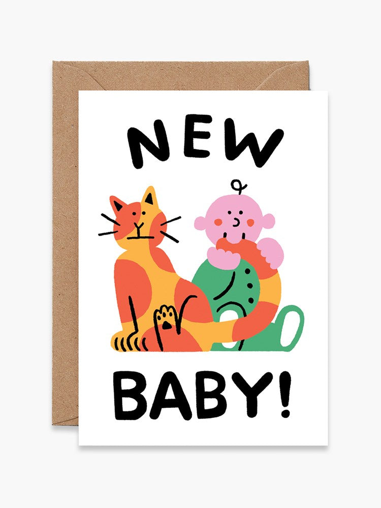 Baby and Cat Card (New Baby!) x Cari Vander Yacht
