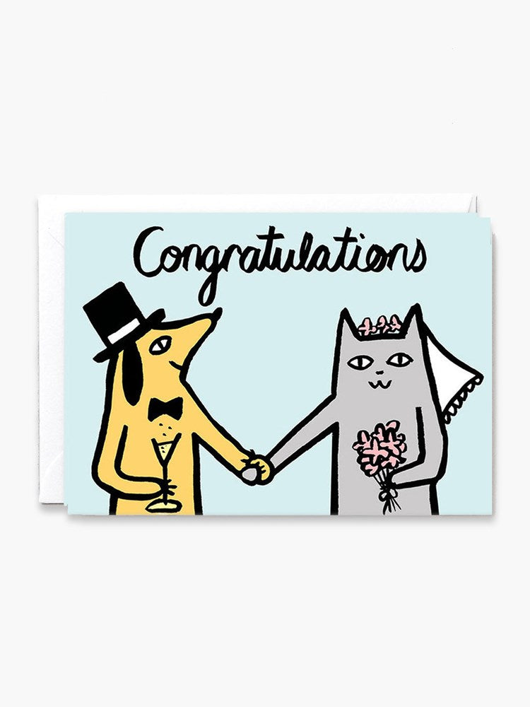 Congratulations Dog and Cat Card x Alice Bowsher