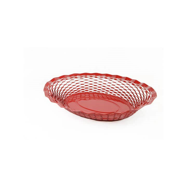 Stainless Steel Bread & Food Basket -  Shiny Red