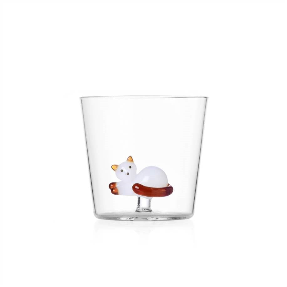 Lying Cat Tumbler - White & Amber Tail