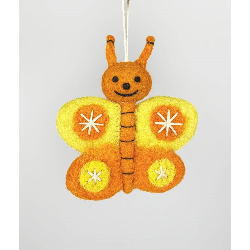 Handmade Felt Ornament - Orange Butterfly