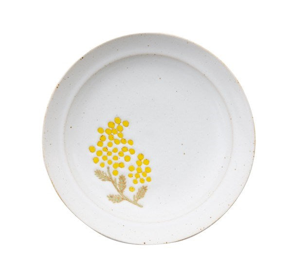 Mimosa Waltz Hasamiware Plate (15.5cm) - White