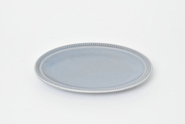 Maruri Tamaki Dot Rim Plate (21cm) - Grey