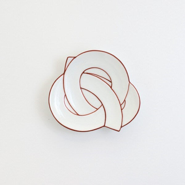 Aritaware Musubi Tri-Knot Dish (10.5cm) - Red