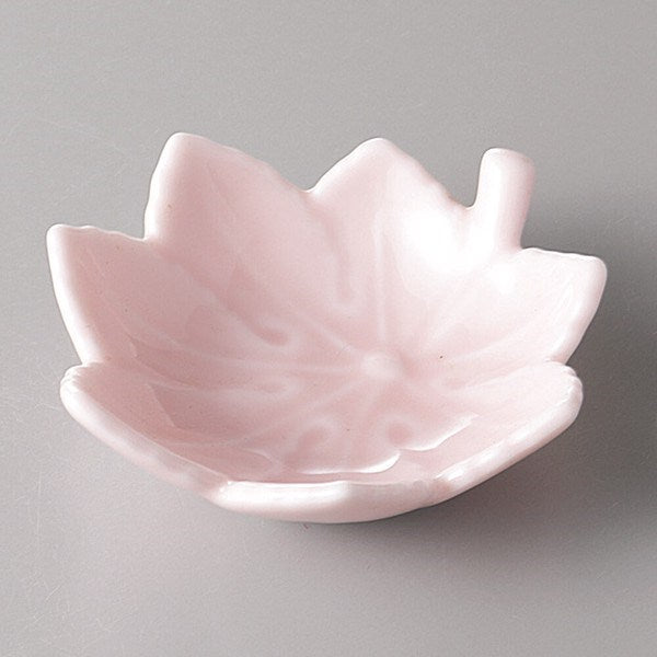 Momiji Leaf Minoware Bowl - Pink (7.5cm)