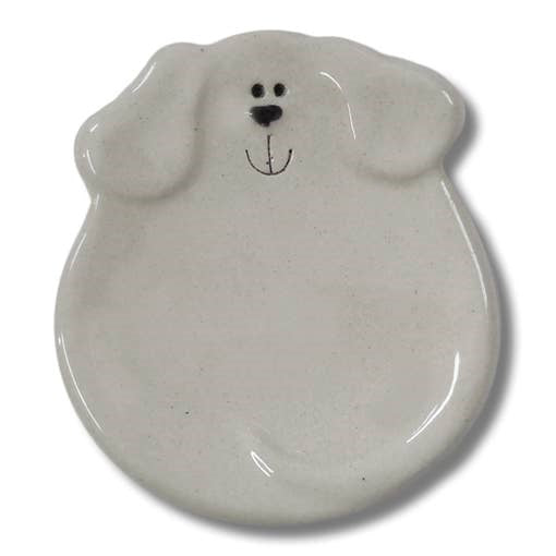 Ceramic Dog Dish - White