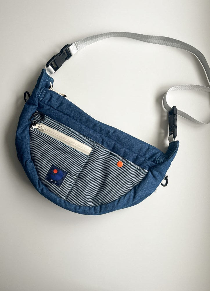 Half Moon Bag - Denim Blue Stripe