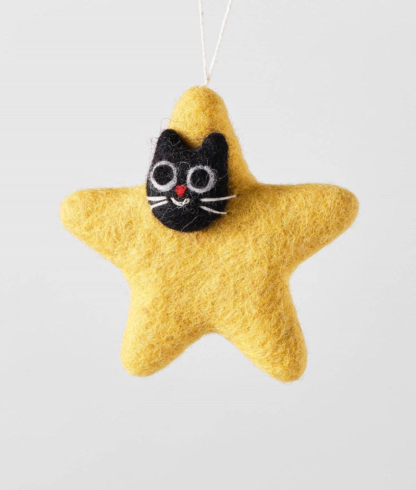 Handmade Felt Ornament - Stella (Star Cat)