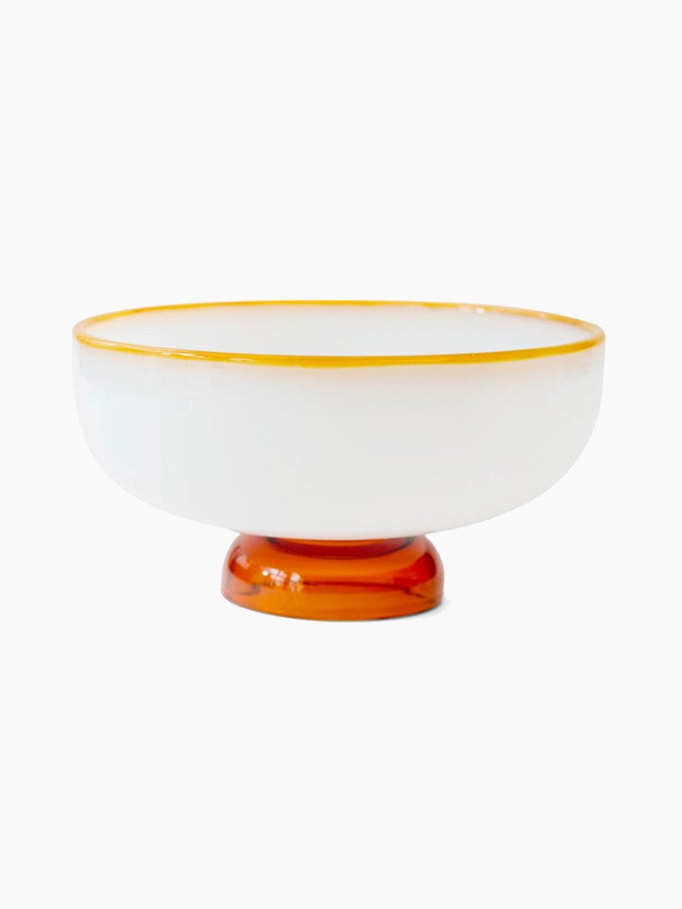 Snow Bowl - White with Amber Rim