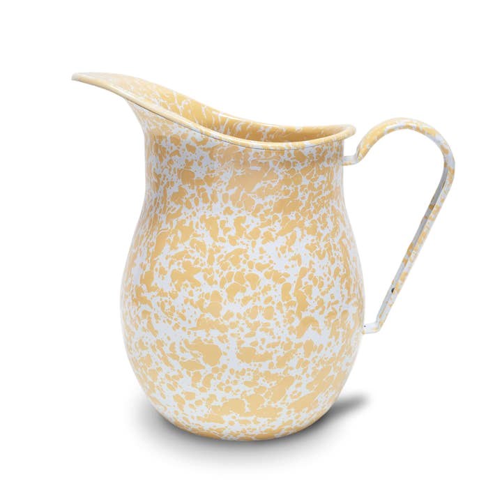 Splatter Enamelware Large Pitcher - Yellow