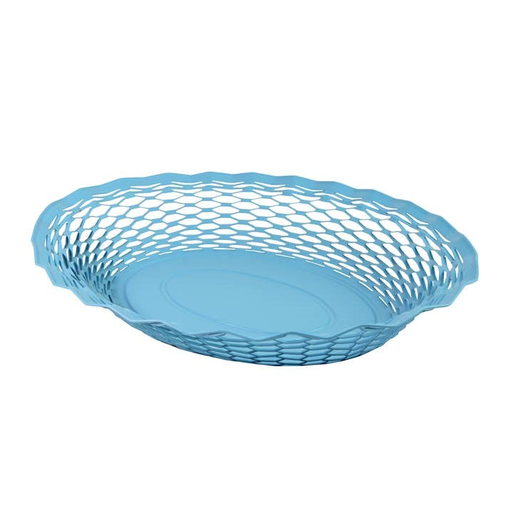 Stainless Steel Bread & Food Basket -  Pastel Blue