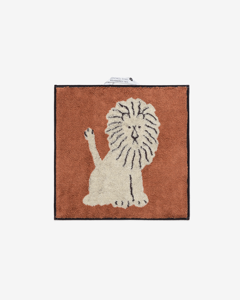 Lion Hand Towel - Cream (34x34cm)