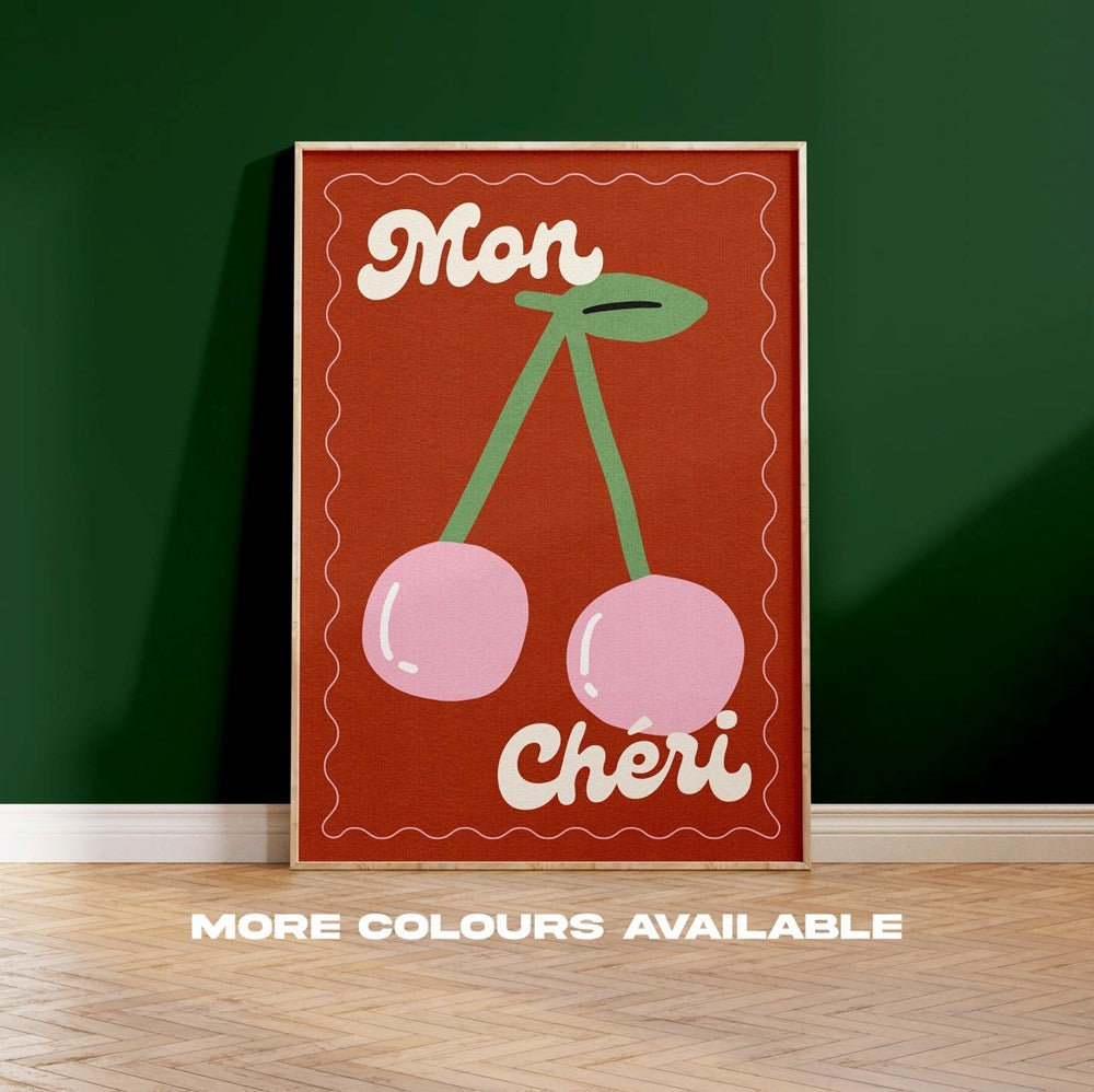 Mon Cheri Print - Burgundy (A3)