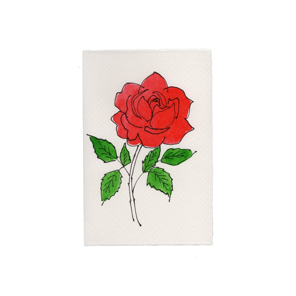 Rose Card - Red