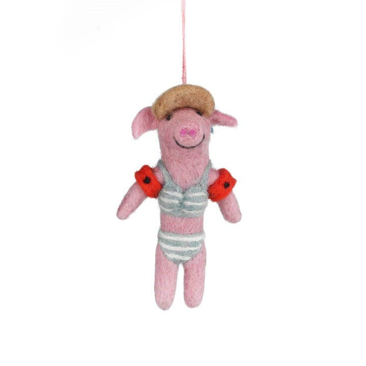 Babette the Beach Pig Ornament