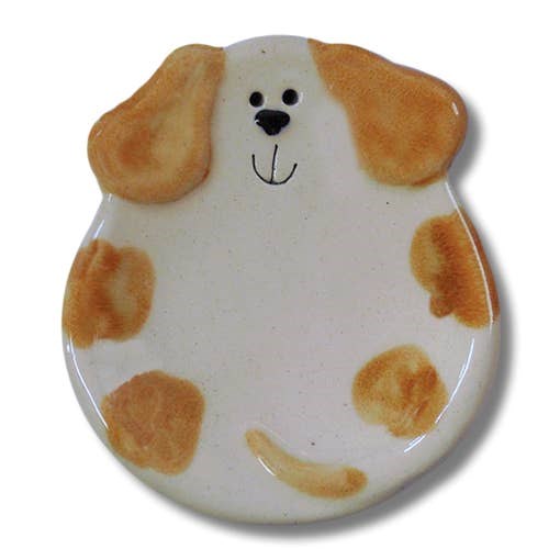 Ceramic Dog Dish - Orange Spots