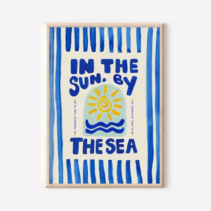 In The Sun By The Sea - Hand Painted Print (A3)