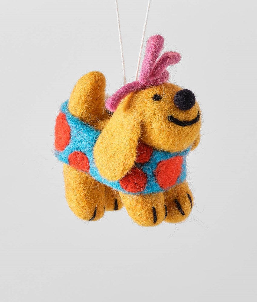 Handmade Felt Ornament - Fifi (Dotty Dog)