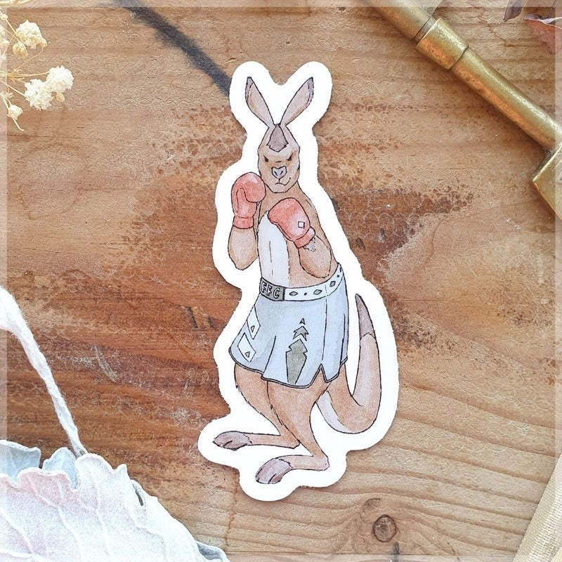 Furry Fighter Kangaroo Sticker