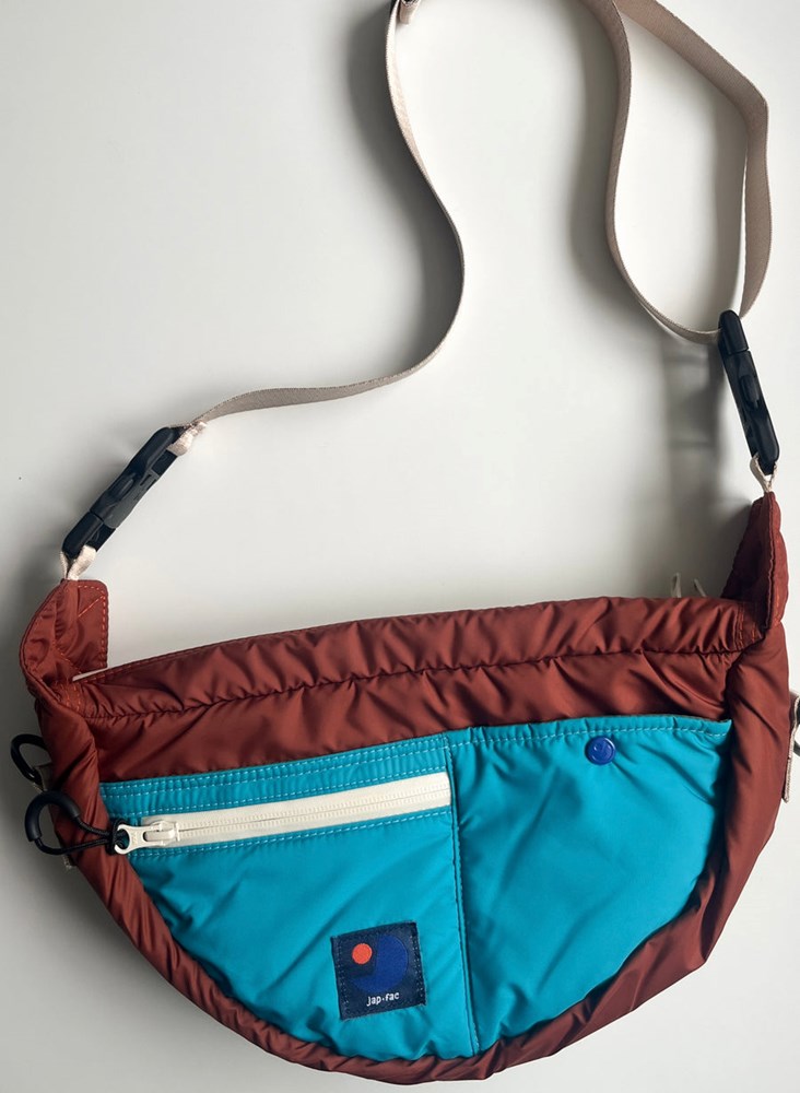 Half Moon Bag - Terracotta & Blue